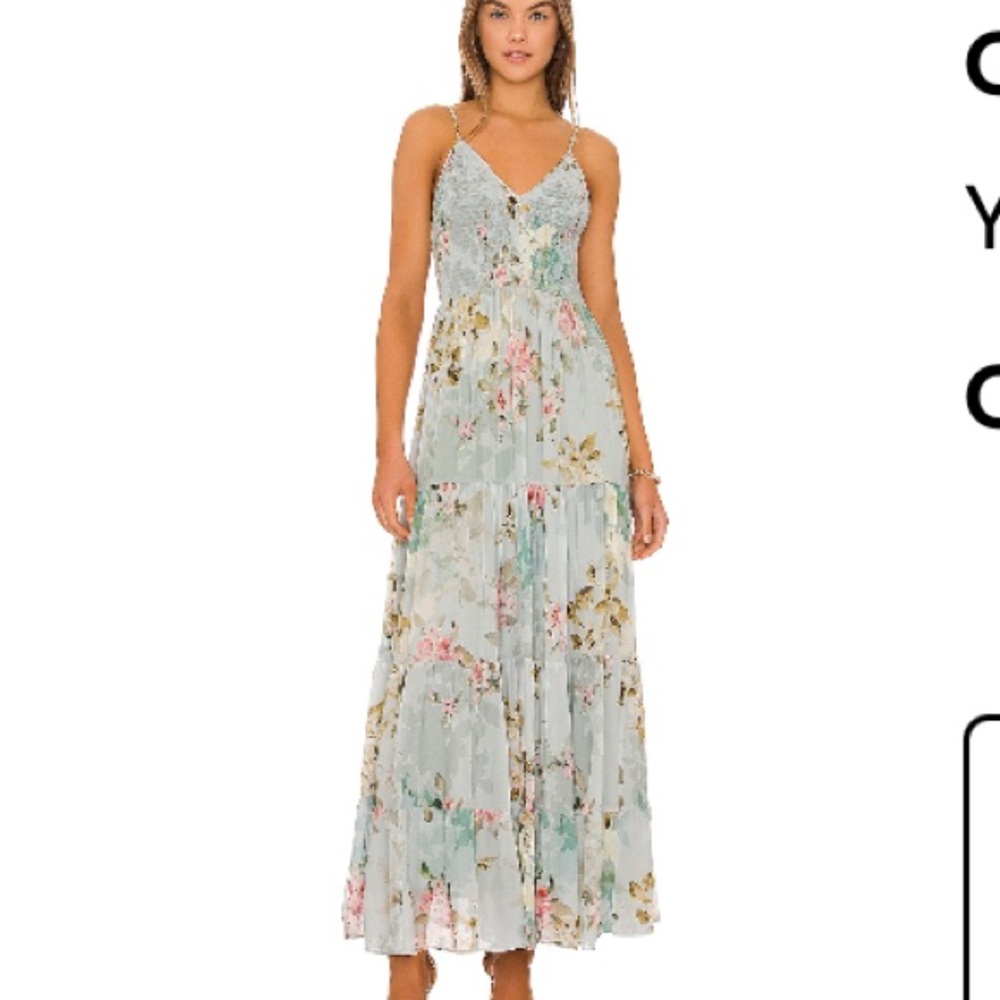 Yumi Kim Pale Blue Floral Maxi Dress